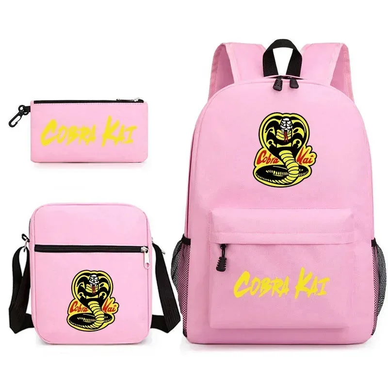 cobra kai sac à dos cartable sac à bandoulière trousse à crayons ensemble cadeau pour enfants étudiants