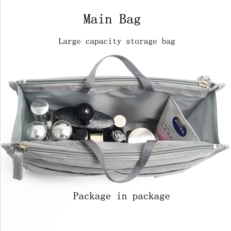 insérer sac organisateur maquillage sac à main organisateur voyage sac à main intérieur portable sacs à cosmétiques femmes fourre-tout adapté diverses marques sacs