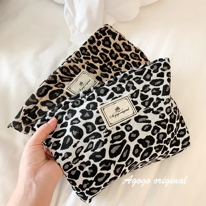 sac de maquillage imprimé léopard, sacs de toilette de voyage épais, sacs à cosmétiques, étuis, sac à main, sacs de maquillage, sac organisateur de maquillage