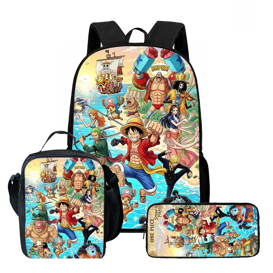 ensemble de sac à dos scolaire 3 pièces 15 pouces avec sac à lunch et trousse à crayons, durable, léger, unisexe, pour garçons et filles de 6 à 10 ans