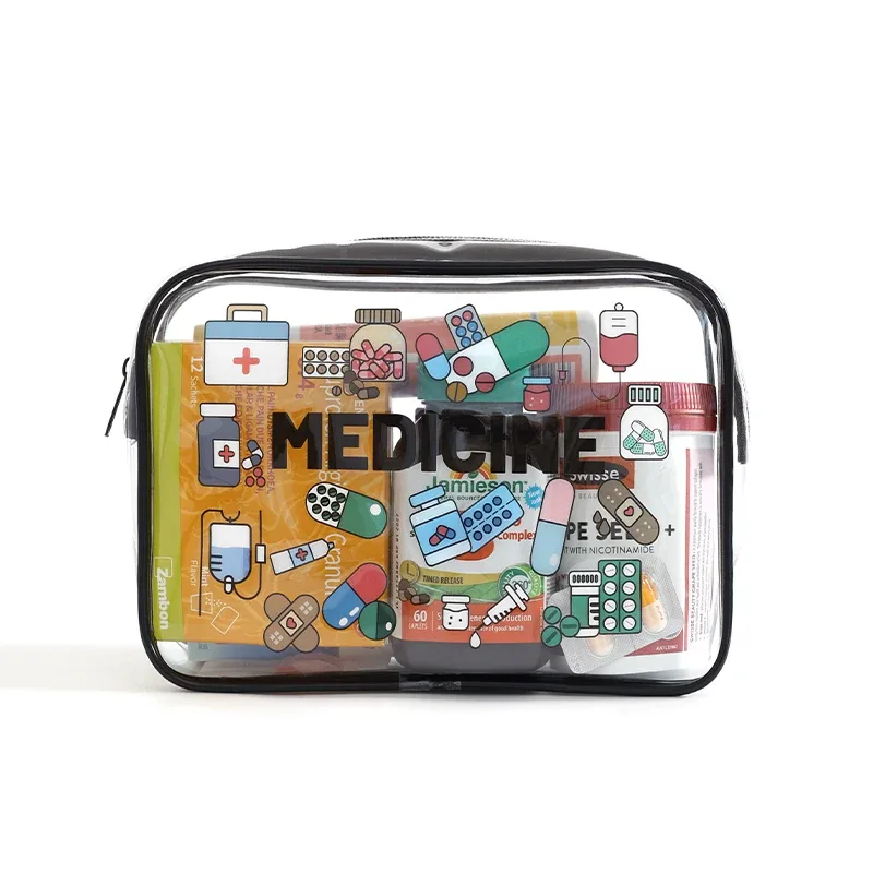 sac de rangement de voyage en pvc transparent, 1 pièce, avec fermeture à glissière, pochette de toilette et de cosmétiques, rangement de cosmétiques, trousse de maquillage de voyage pour femmes