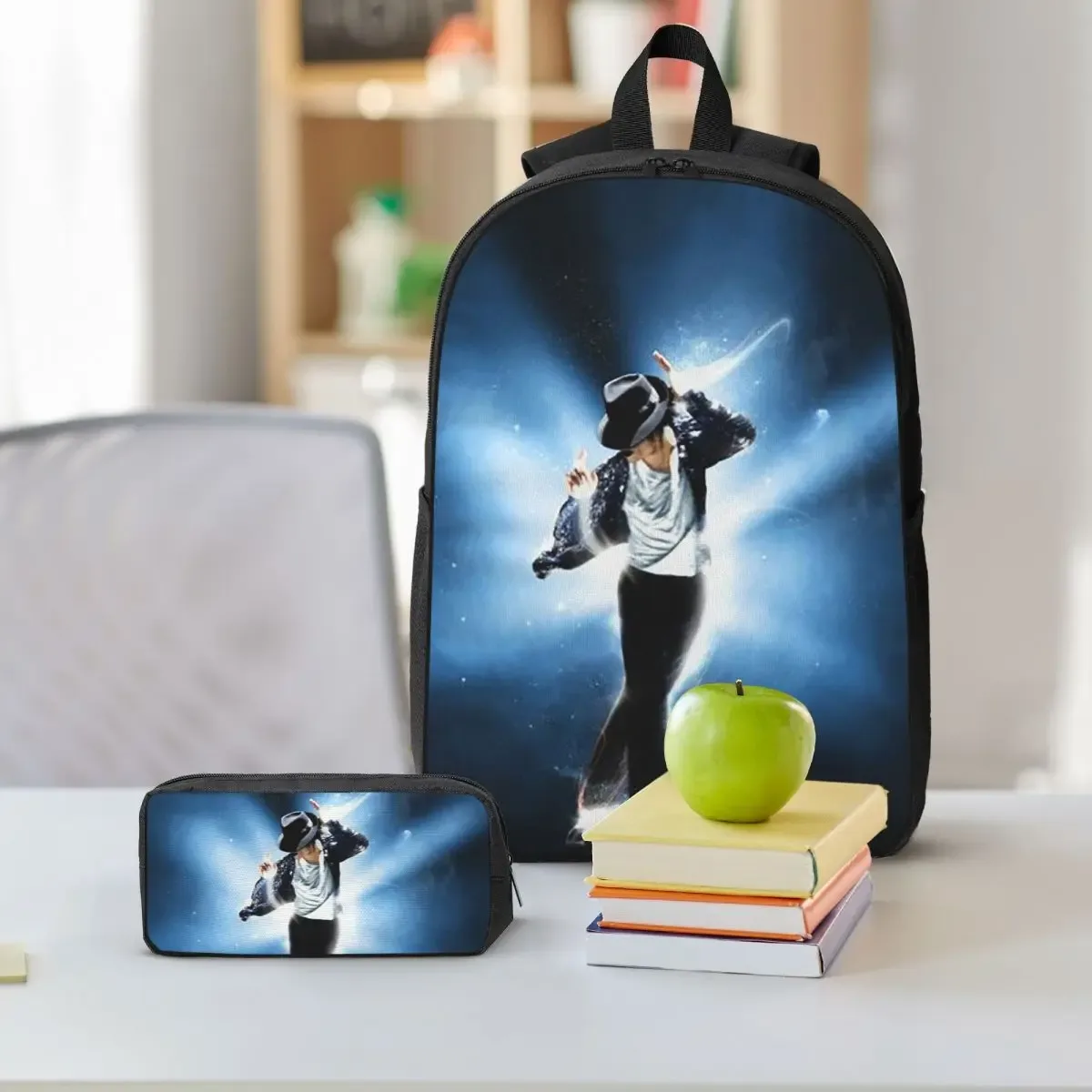 sac à dos michael jackson pour musiciens, chanteurs et danseurs, sac d'école, sac à bandoulière pour ordinateur portable, 3 sacs à bandoulière, sac à déjeuner isotherme, trousse à crayons