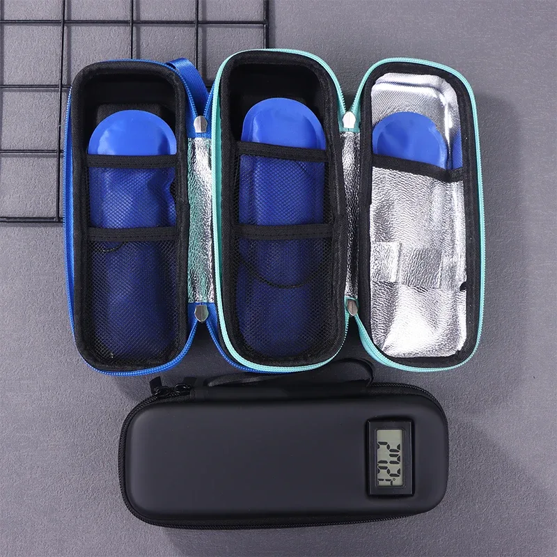 étui de voyage à insuline réutilisable avec affichage de thermomètre, sac de rangement de médicaments, sac de refroidissement à insuline étanche pour les diabétiques