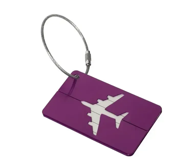 étiquettes de bagage en alliage pour hommes et femmes, porte-étiquette d'adresse de valise, accessoires de voyage, nouveau, 1 pièce
