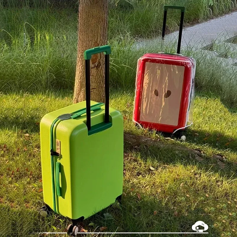 valise design pomme verte et pomme rouge 20 pouces 24 pouces, bagage à roulettes avec serrure tsa, roues silencieuses et durables | unis