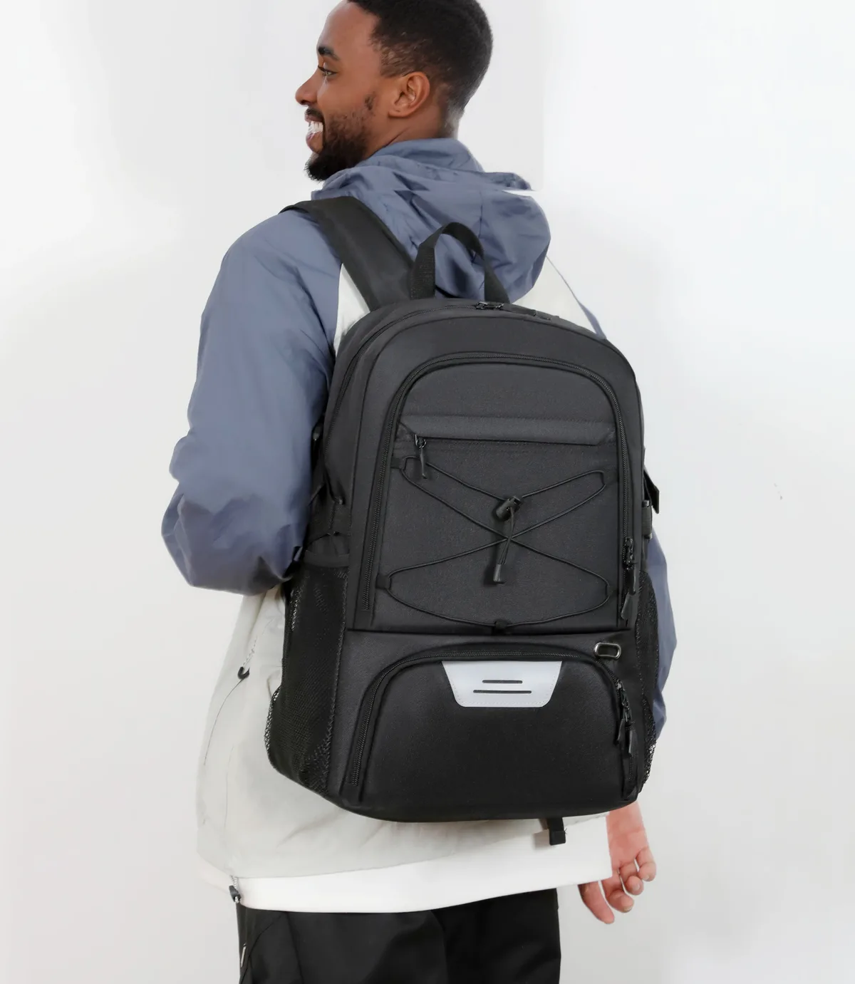 sac à dos de sport pour basket-ball 35l avec compartiment pour chaussures, sac de sport réfléchissant pour ordinateur portable 15,6 pouces pour hommes et femmes