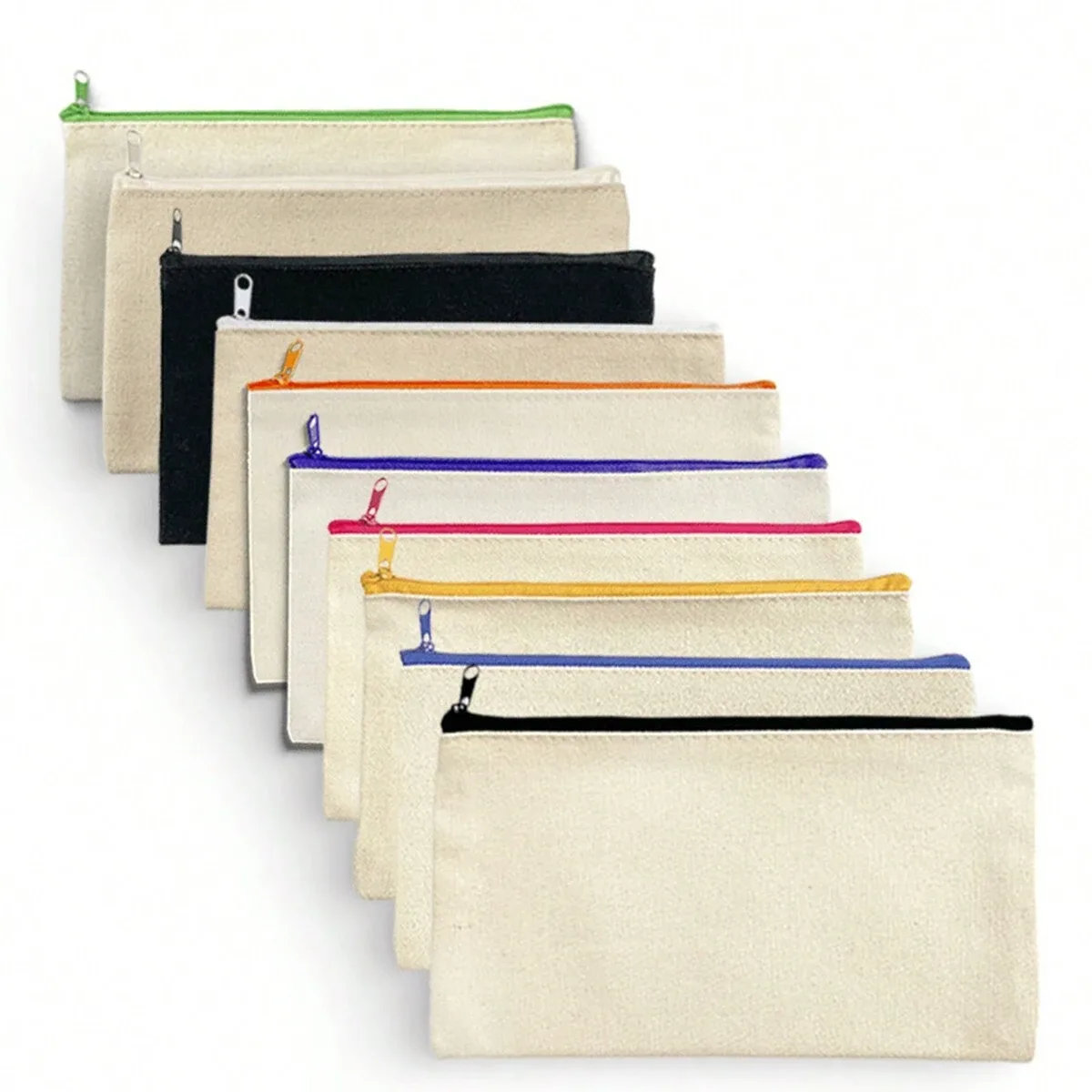 trousse à cosmétiques multifonctionnelle en toile avec fermeture éclair, sac à crayons en poudre pour étudiants, bricolage