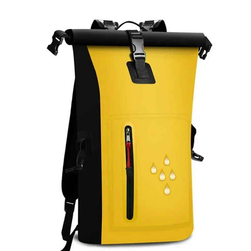 sac à dos étanche avec fermeture à roulettes robuste, sac de natation avec poche frontale à fermeture éclair pour kayak, camping, pêche, voyage mochila