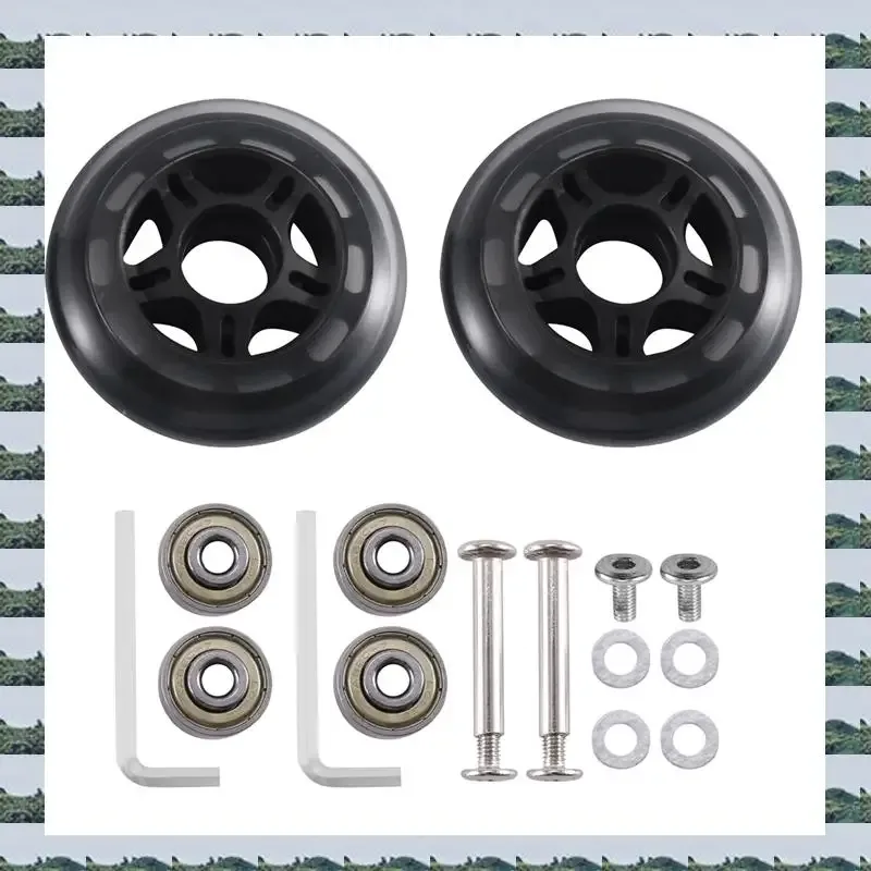 abqr 80mm x 24mm roues à bagages roulements en acier au carbone roues pour valise patin 1 paire