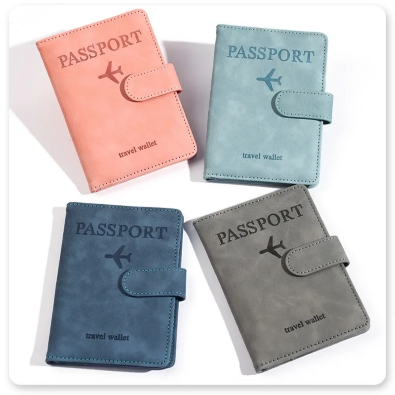 Porte-passeport Vintage en cuir PU pour femmes et hommes, avec fentes pour cartes bancaires d'identité, accessoires de voyage