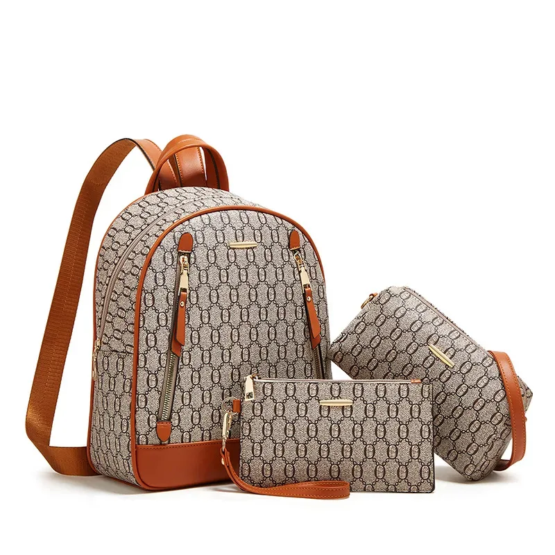 sac à dos de style coréen pour femmes, ensemble de 3 pièces, sac à dos à bandoulière multi-usage, fourre-tout pour mère et fille, nouvelle mode