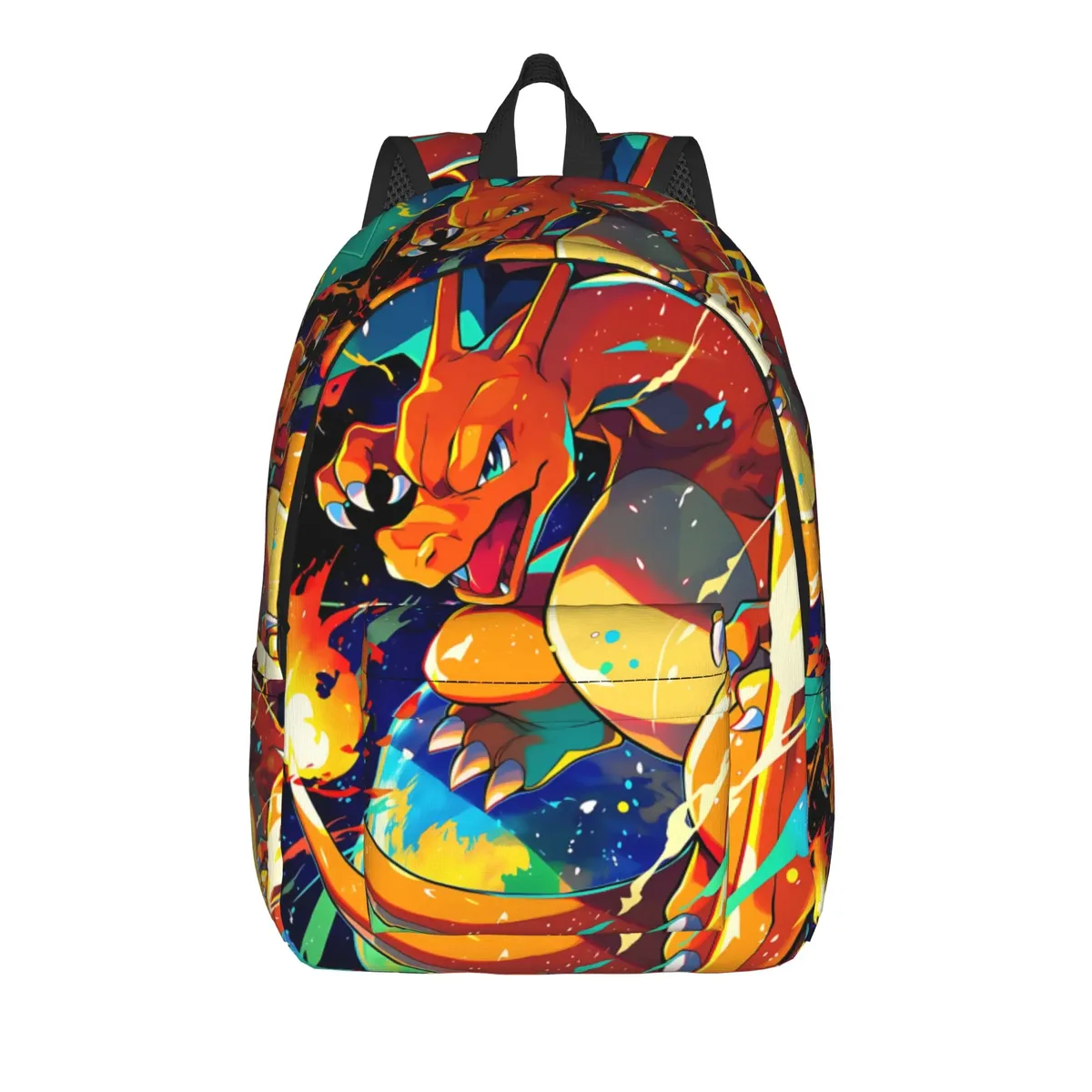 sac à dos tendance sur le thème de pokémon charizard fire blast, mochilas solid pour l'école, sac à dos de grande capacité