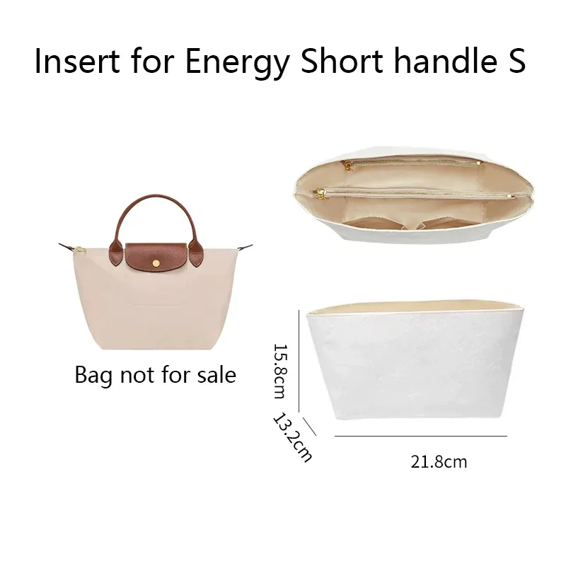 organisateur de sac pour longchamp energy small medium mini, insert en papier dupont, accessoires de sac intérieur