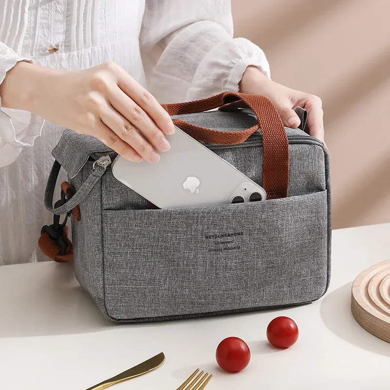 nouvelle sacoche isotherme portable pour femme, sac à déjeuner thermique, sac fourre-tout, sac à main isotherme, pochette bento étanche, sac à bandoulière pour le bureau