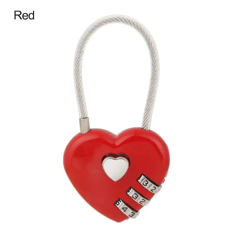 cadenas réinitialisable à 3 chiffres en forme de cœur, cadenas à code pour bagages d'extérieur, cadeau de la saint-valentin