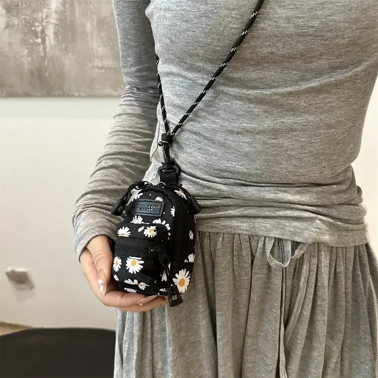 petit sac pour femmes, mini rouge à lèvres, écouteurs, tendance, pendentif, design de niche simple, sac à bandoulière en tissu