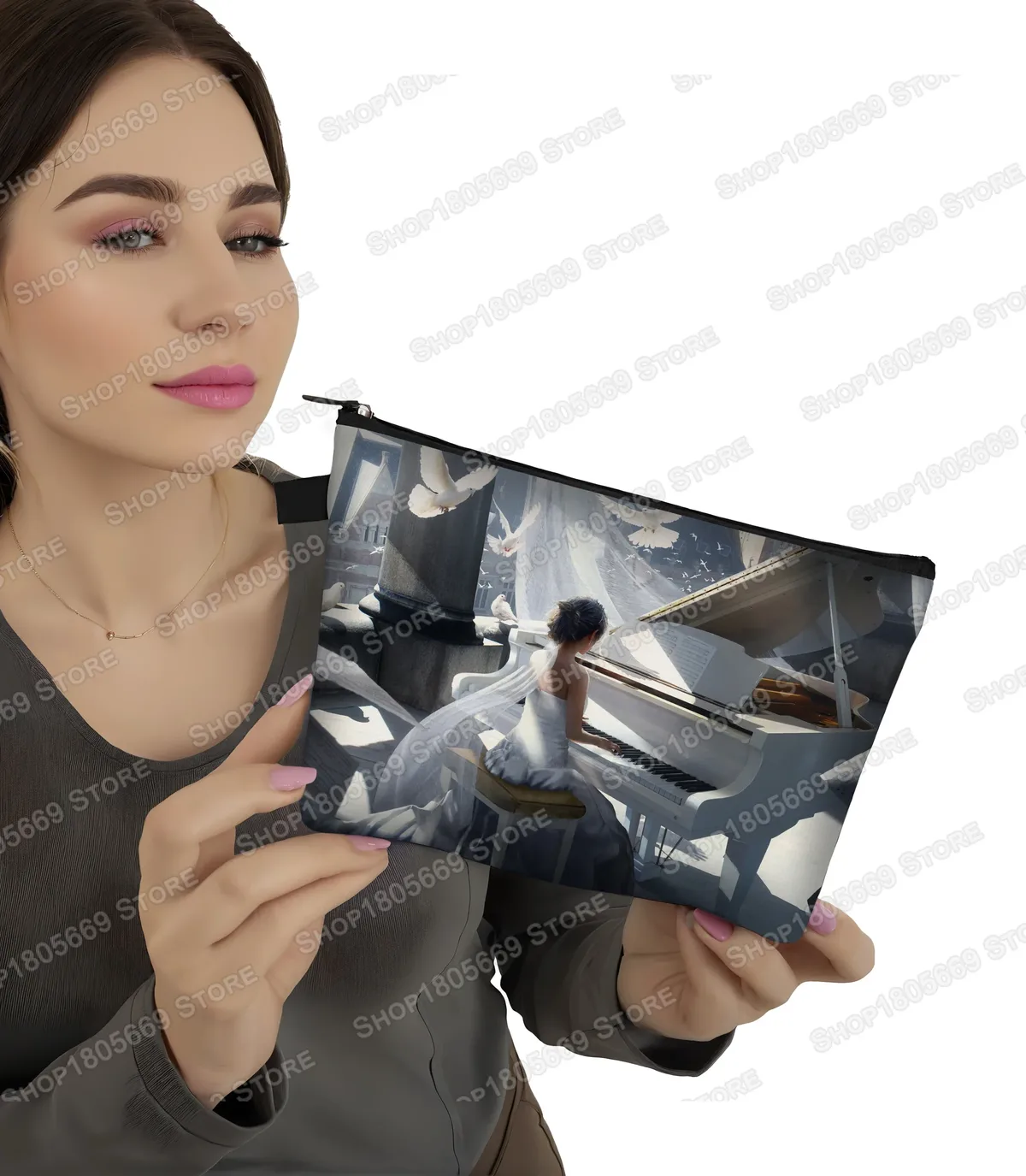 trousse à cosmétiques pour notes de musique pour femmes, sac de maquillage pour piano, jemakeup, sacs de rangement pour femmes pour le voyage, organisateurs de cosmétiques, sac cadeau
