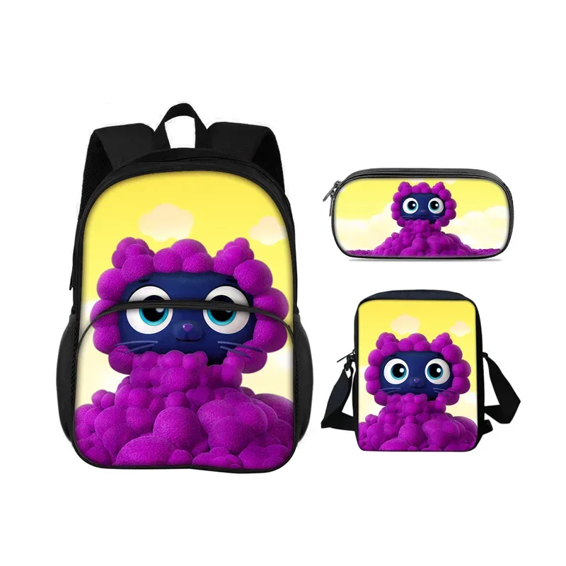 sac à dos true and the rainbow kingdom avec patch rond, trousse à crayons, sac à bandoulière, ensemble de 3 pièces, imprimé dessin animé, sac à dos pour élèves de maternelle