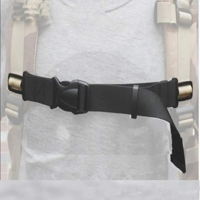 Sangle de poitrine réglable noire pour sac à dos, boucle antidérapante, clip multifonctionnel, sangle d'épaule pour bagages.