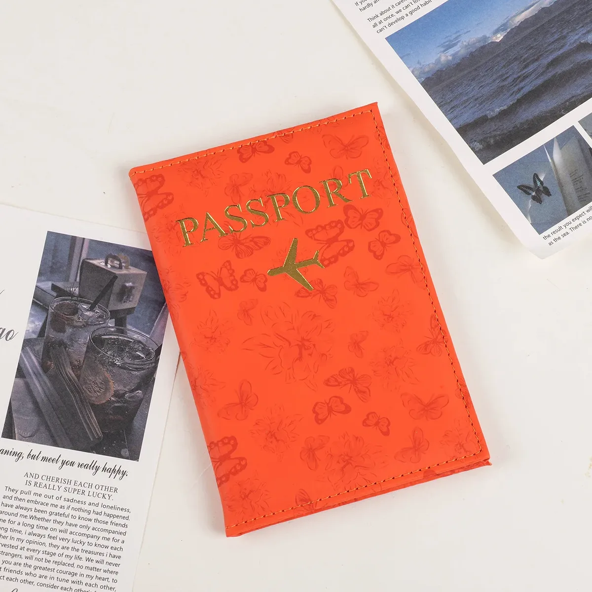 housse de protection pour passeport de voyage, porte-passeport, portefeuille, cadeau, étui pour cartes en cuir pu, sacs de rangement unisexes pour cartes