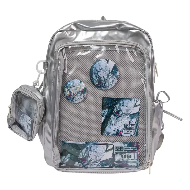 nouveau y2k mignon ita sac à dos étudiants grande capacité sac à dos décontracté fille transparent bricolage affichage sac à dos à la mode voyage cartables