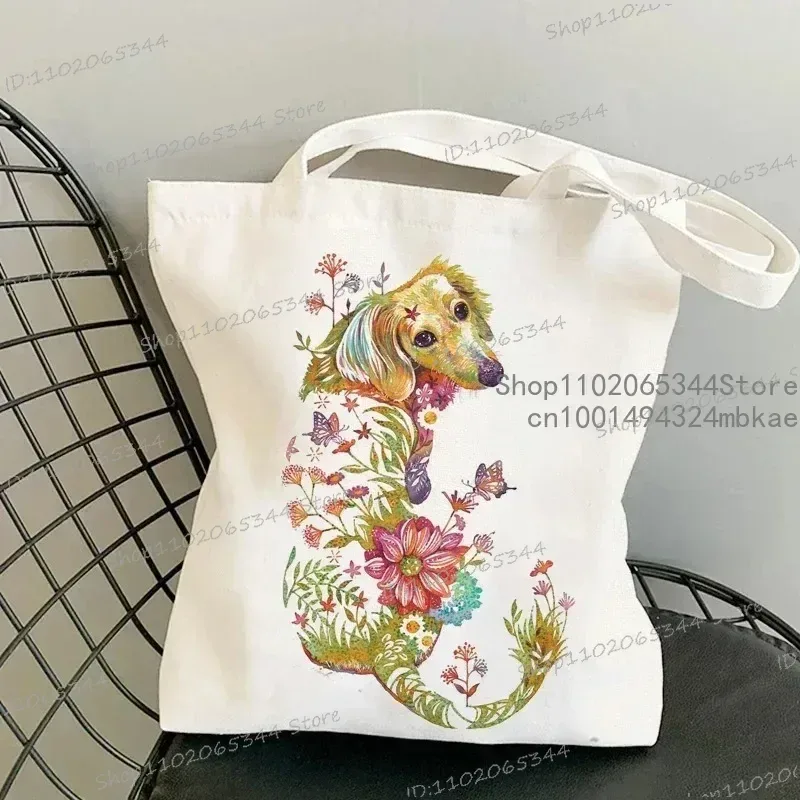 sac à main chat et fleur pour femmes, vintage, esthétique, design chaton, sacs de shopping, fourre-tout réutilisable pour adolescentes, sac à bandoulière