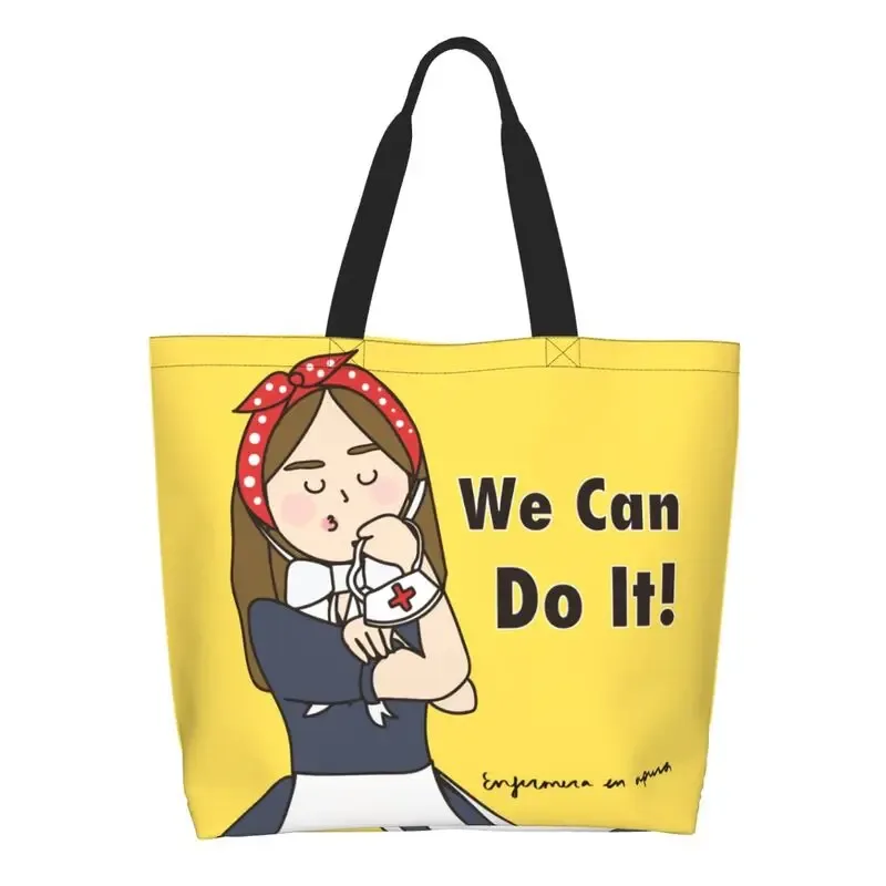 dessin animé médecin infirmière enfermera en apuros sacs d'épicerie grande capacité esthétique merch pour femme rue sac à bandoulière