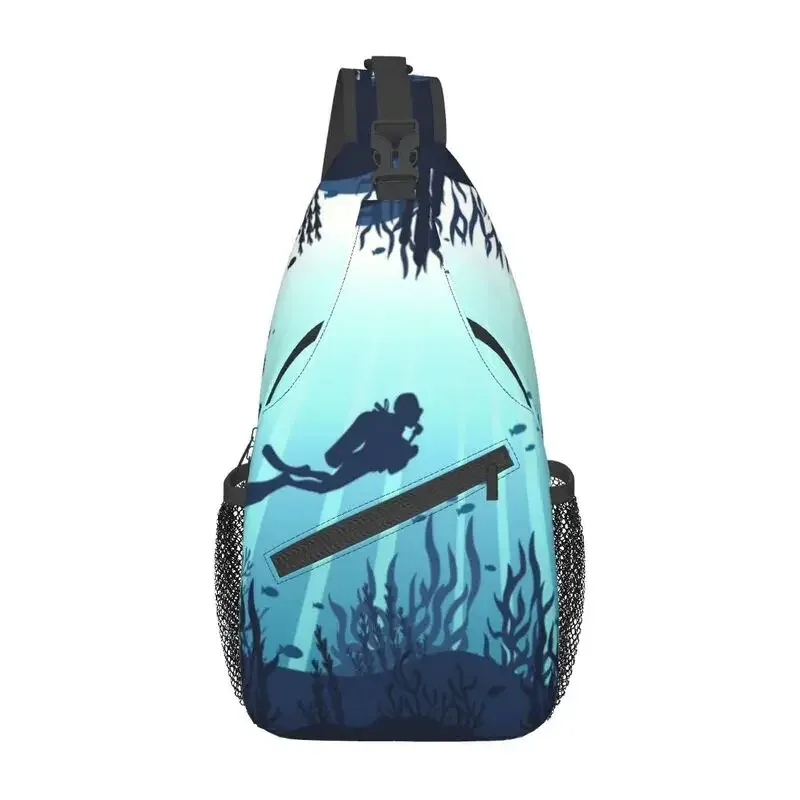 sensation de plongée sous-marine bubble sling crossbody backpack pour homme, sac de poitrine personnalisé initié par le plongeur, voyage, randonnée, sac à dos