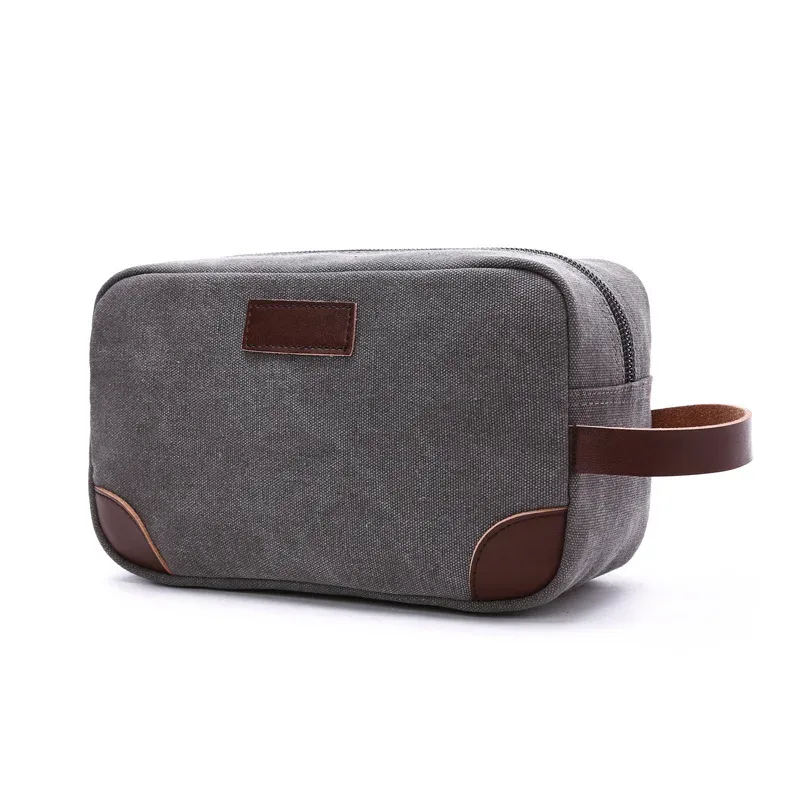 trousse de toilette de voyage en toile pour hommes et femmes, trousse de maquillage cosmétique, nécessaire de beauté, kit dopp étanche, sac à main organisateur de rasage