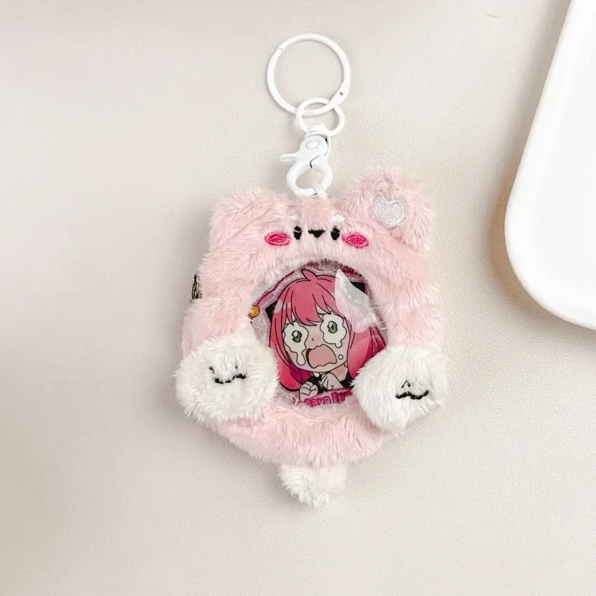 breloque de sac bouffante originale ins75/58, adorable animal en peluche, mini pochette, badge rond, housse de protection