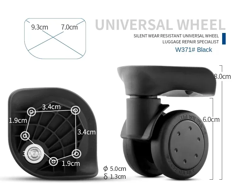 accessoires de roulettes de valise, roue universelle de réparation pour valise trolley polo, roue de valise en cuir