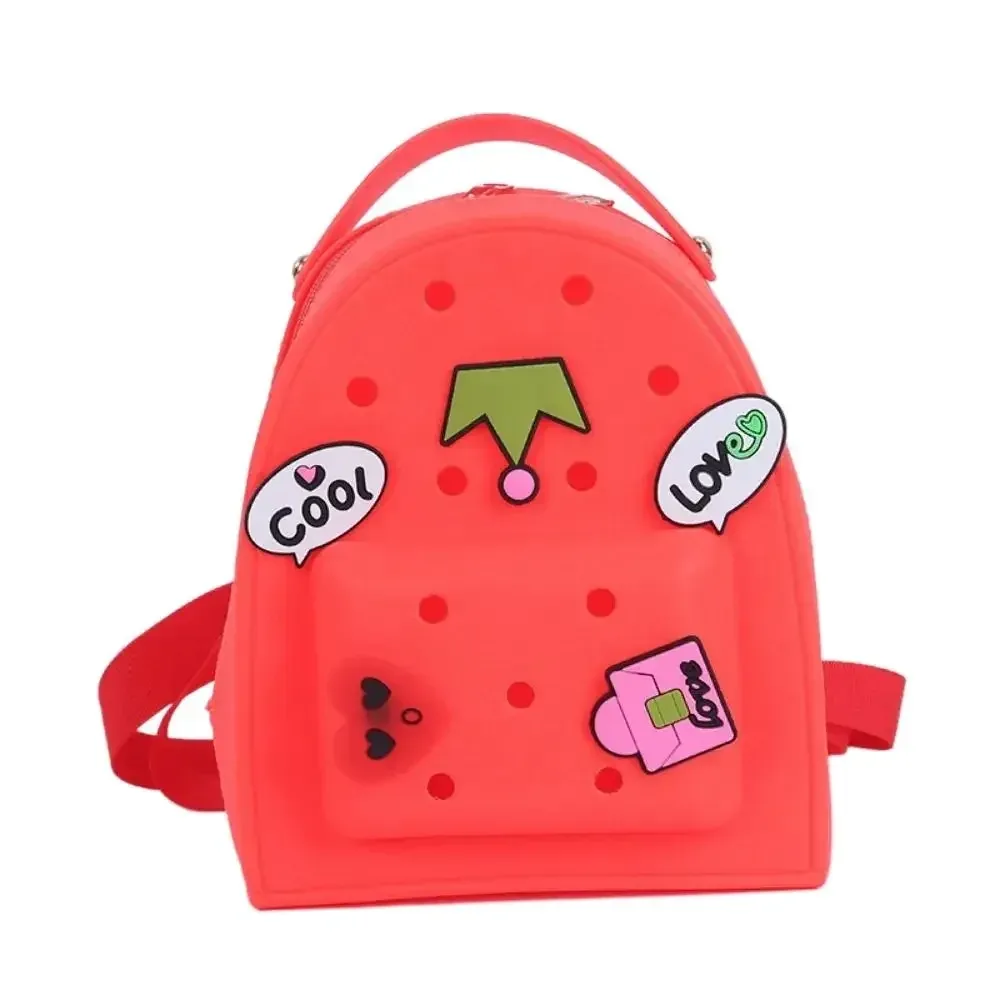 sac à dos en silicone à bretelles réglables, imperméable et durable, pour filles de maternelle