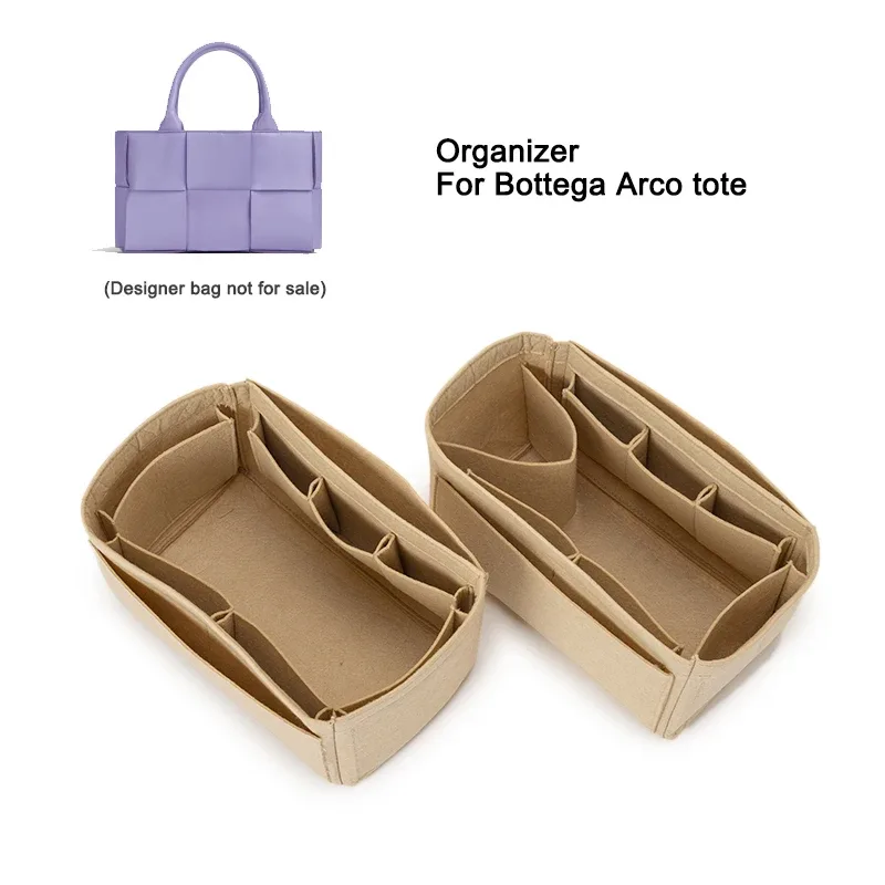 pour bottega arco sac fourre-tout organisateur insérer, doublure en feutre de sac à main, sac de rangement cosmétique sac à main intérieur, pochette de voyage shaper protecteur