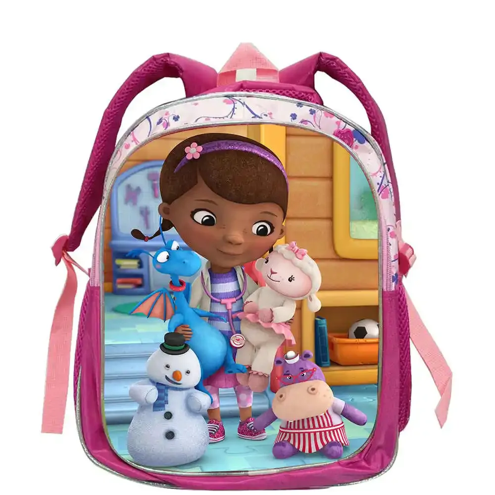 sac à dos d'école doc mcstuffins pour garçons et filles, 12 pouces, sac à dos pour élèves de maternelle, sac à dos à la mode pour étudiants, mochila