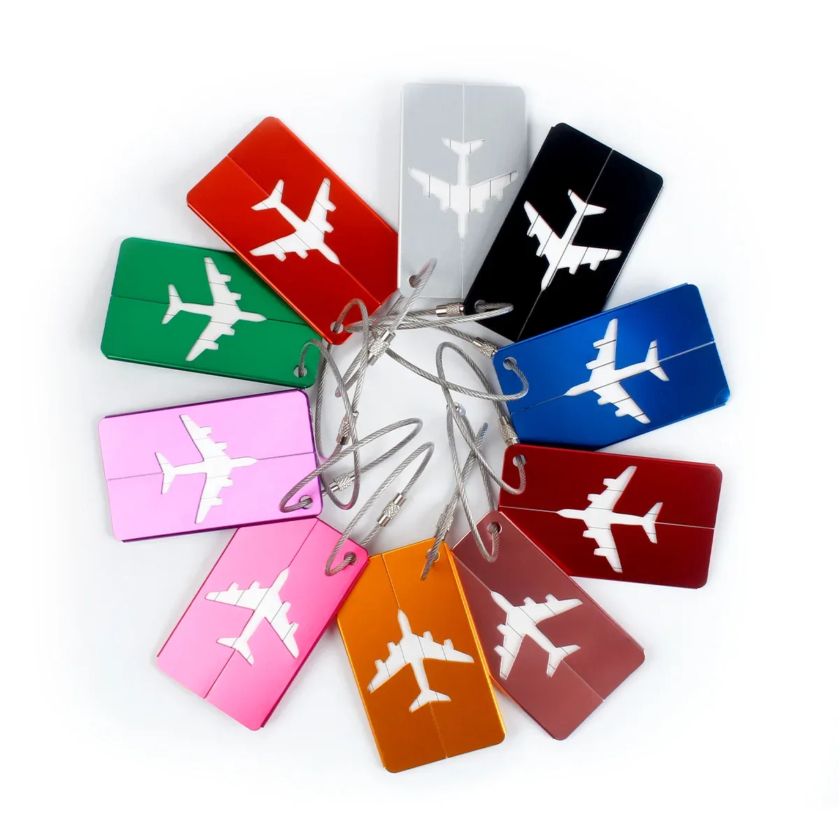 1 pièce étiquette de bagage de voyage en aluminium, porte-étiquette d'adresse pour valise, porte-carte métallique, accessoire de voyage tendance