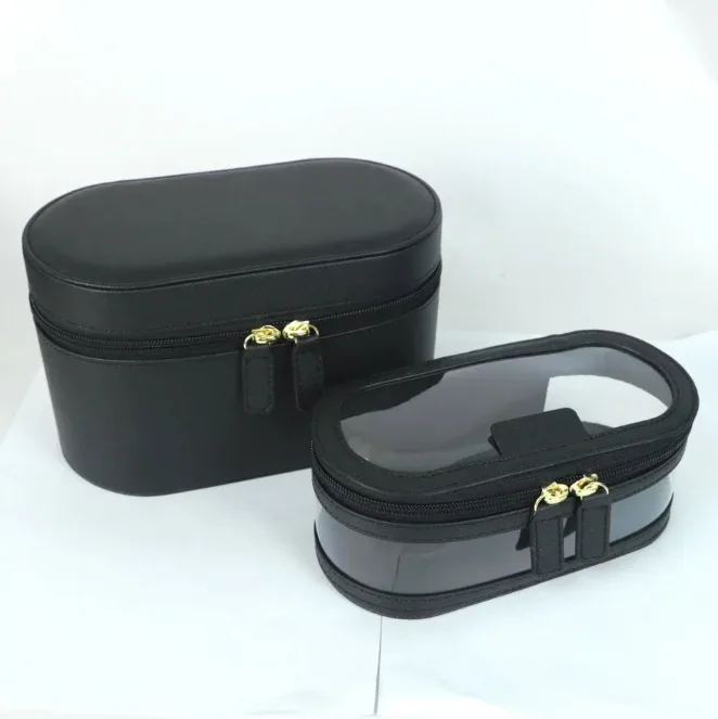 trousse de maquillage multifonctionnelle portable de voyage, sac à cosmétiques transparent de grande capacité avec petit sac
