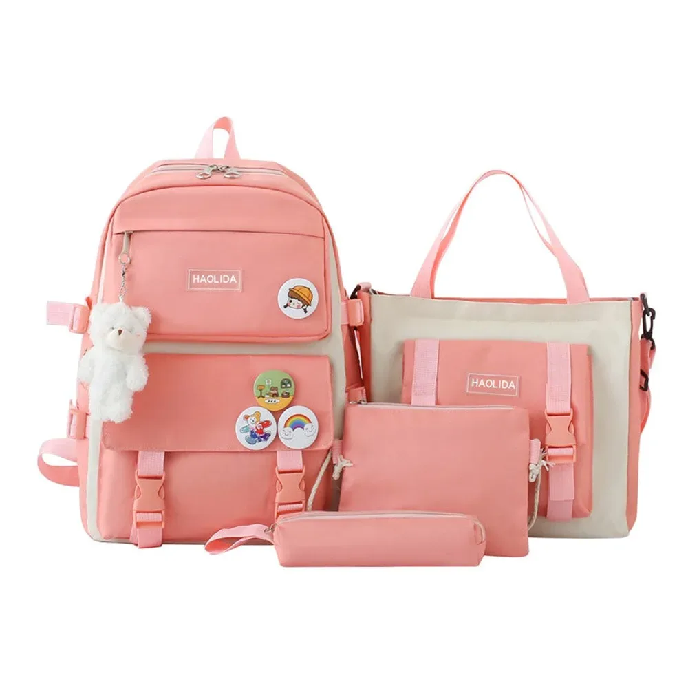 4 pièces/ensemble grande capacité 4 en 1 sac à dos respirant sac d'école décontracté multifonction sac à dos scolaire collège sac à dos lycée