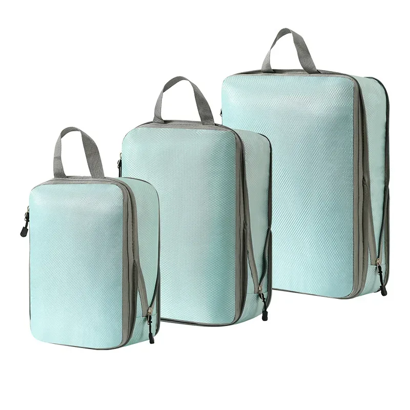 ensemble de 3 cubes de rangement compressibles pour vêtements de voyage, sacs organisateurs de vêtements imperméables et compressibles pour valise