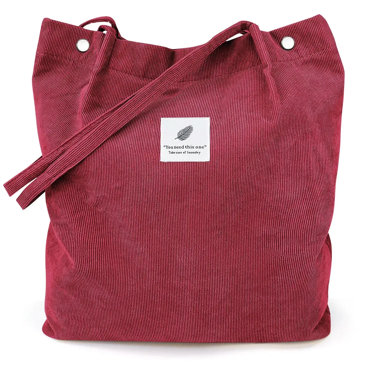 sac fourre-tout en velours côtelé, fourre-tout mignon pour femmes, sac à bandoulière avec poche intérieure pour le travail, la plage, les voyages et le shopping, l'épicerie