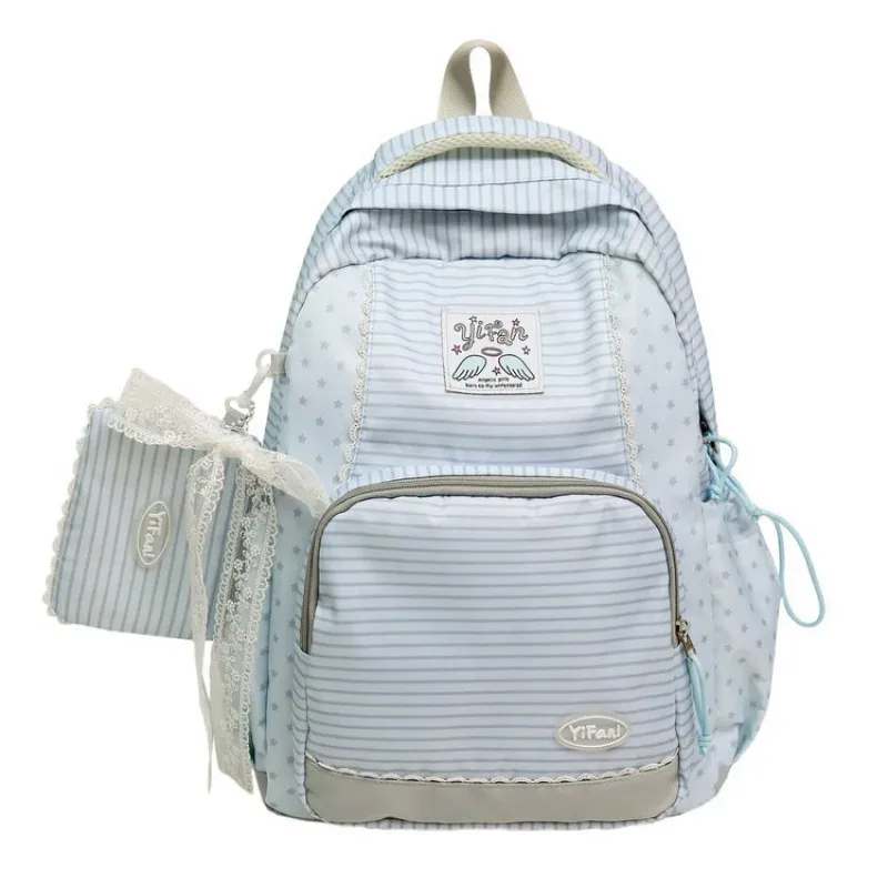 sac à dos d'étudiant stripe star, grande capacité, sacs à dos tendance, portables et légers, mochilas mujer, bolsas feminina
