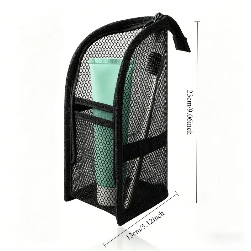 trousse de toilette en maille pour femme, organisateur de maquillage portable, étui de voyage étanche pour brosse à dents, pochette de beauté