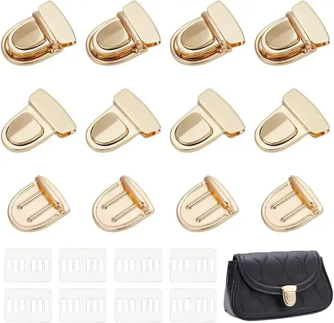 20 pièces fermoirs à pression métalliques pour sacs à main, portefeuilles et sacs fourre-tout, pour artisanat diy