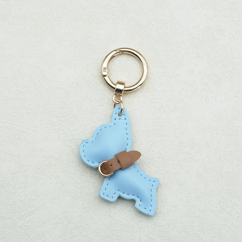 mignon bouledogue français porte-clés mignon chiot dessin animé en cuir pu chien cintre animal chien mode bouledogue sac pendentif sac à dos décoration
