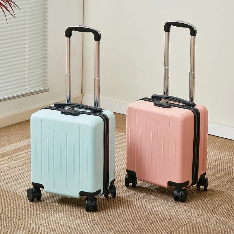 valise de voyage unisexe à roulettes pc, 14 pouces, haute qualité, à la mode, abs, mini valise d'embarquement, petite main, lu