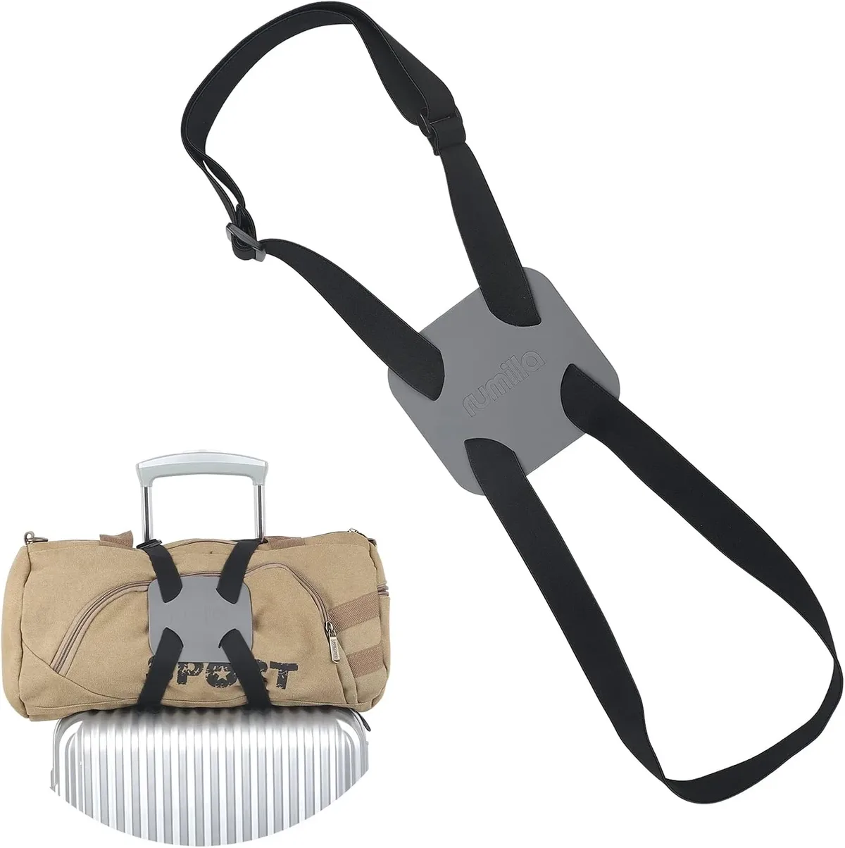 sangles de bagage élastiques, sangle de valise réglable, sangle élastique pour valise facile à fixer – (noir)