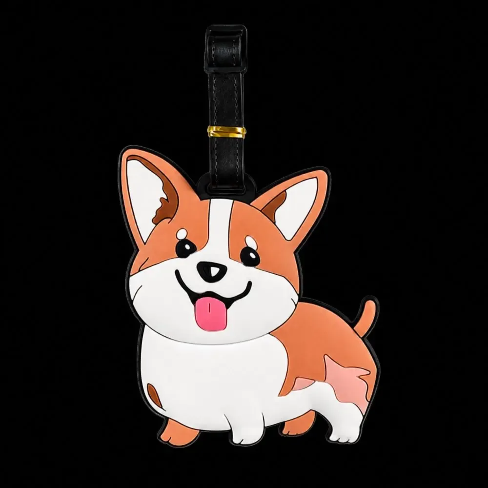 étiquette de bagage en pvc durable avec boucle avion de dessin animé, conception anti-perte, étiquette de bagage épaissie pour carte d'embarquement