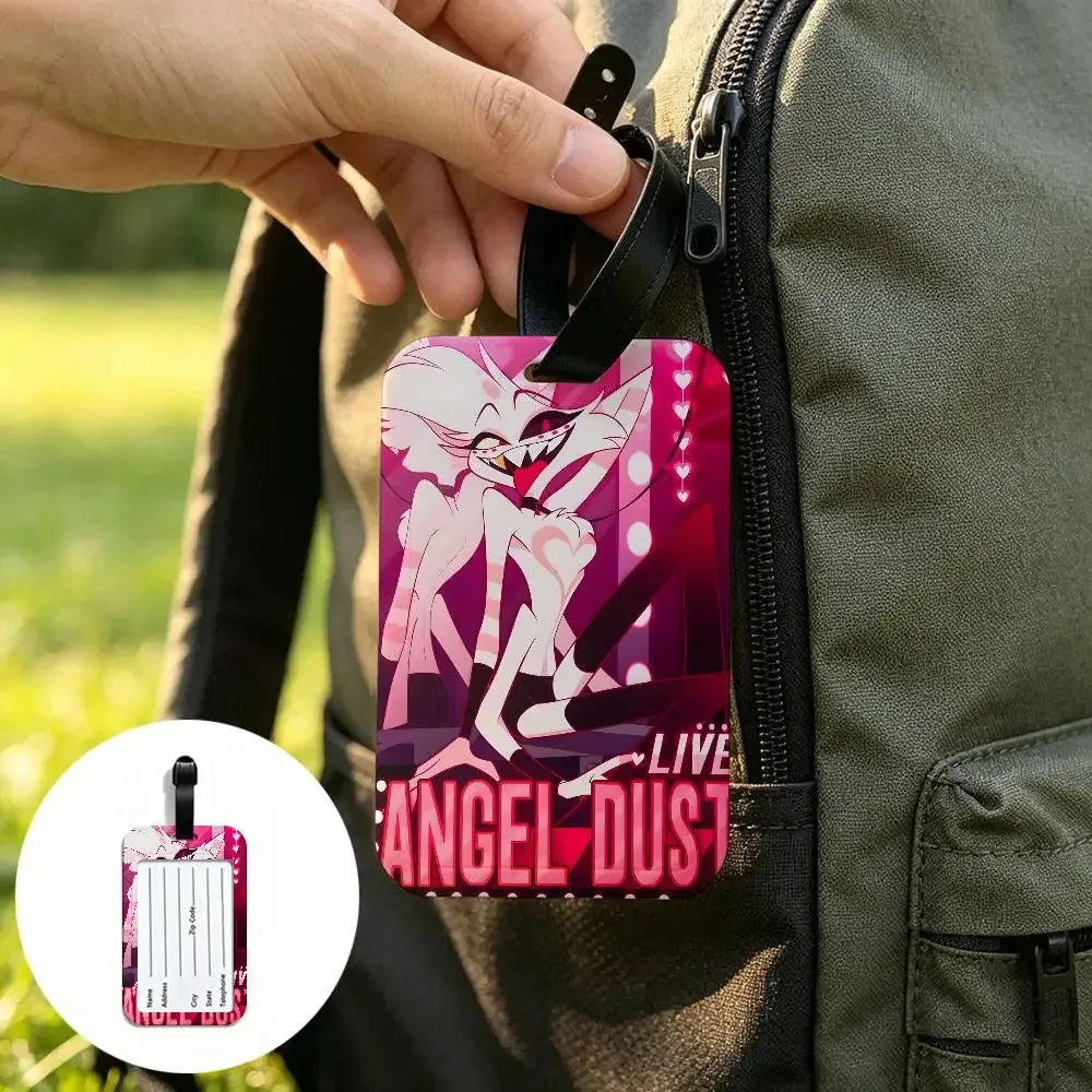 h-hazbin-hotel demonic-edgy – étui pour cartes d'information imperméable en pvc, étiquette de bagage, identificateur anti-perte pour valise et sac à main