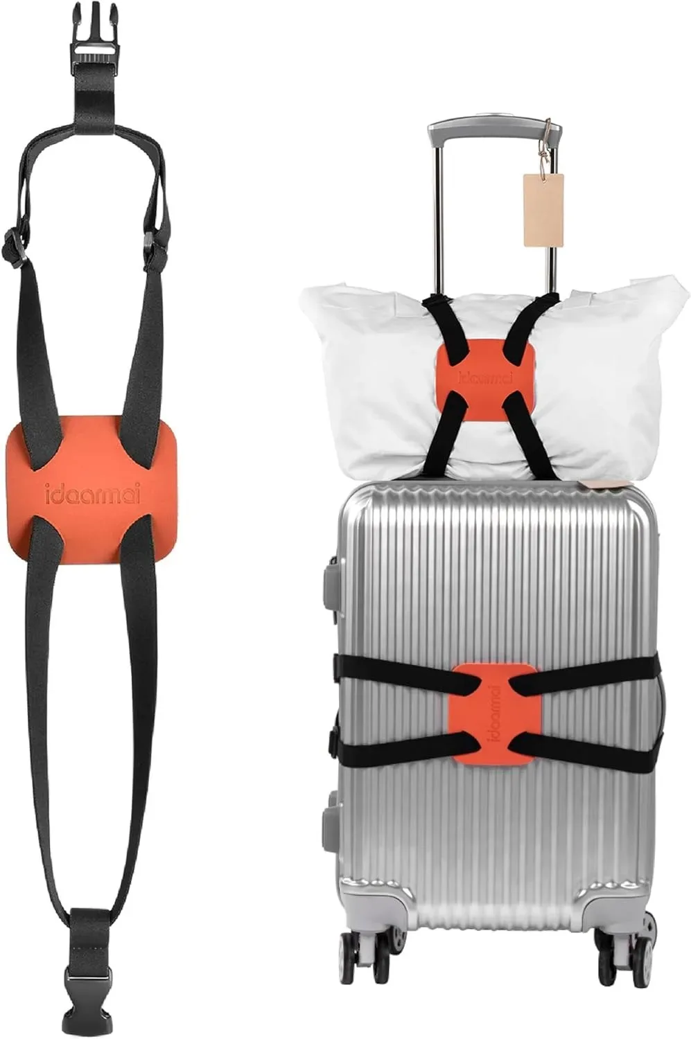 sangles de bagage élastiques, sangle de valise réglable, sangle élastique pour valise facile à fixer – (noir)