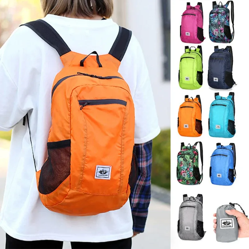 Sac de randonnée en plein air 20L, sac à dos léger et portable, pliable, étanche, ultraléger, pour femmes et hommes, voyage, randonnée