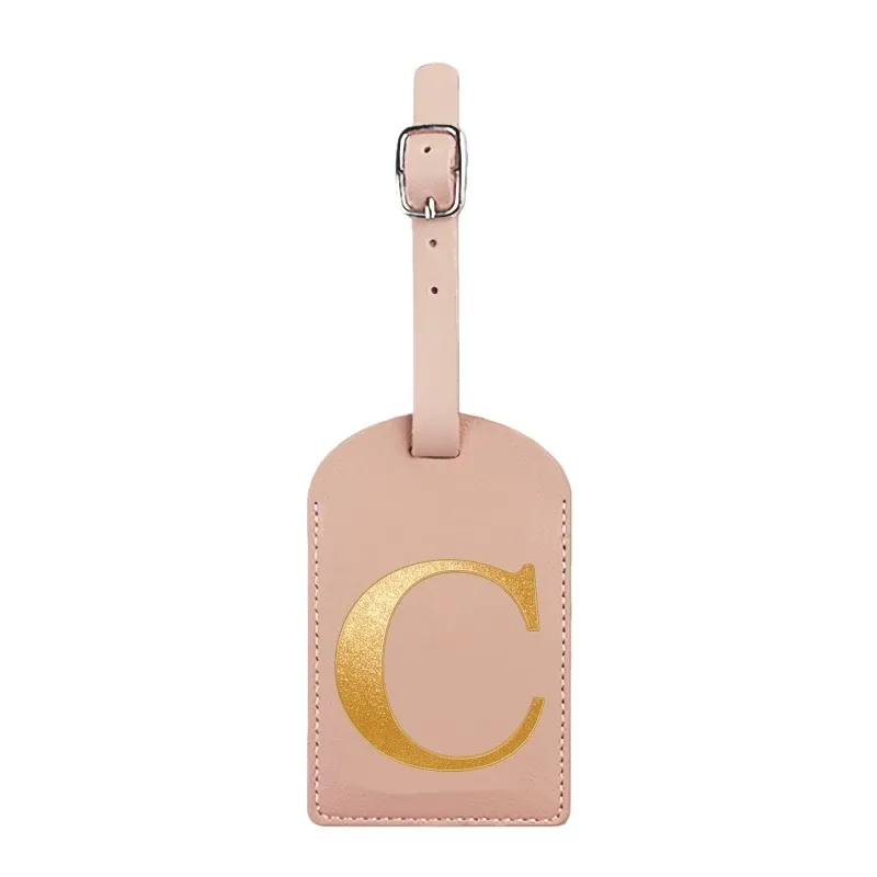 étiquette de bagage personnalisée avec nom, rose, avec motif de carte d'embarquement et initiales pour une identification facile